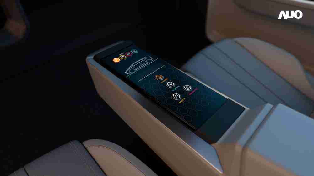 PG国际以人性化设计打造多变形态中控显示(Morphing Center Control)，，，，不使用时仅平面显示信息，，，进行操作时，，，，显示器则会动态隆起，，转变成3D实体按钮，，，并有触觉回馈，，，展示人机互动新体验